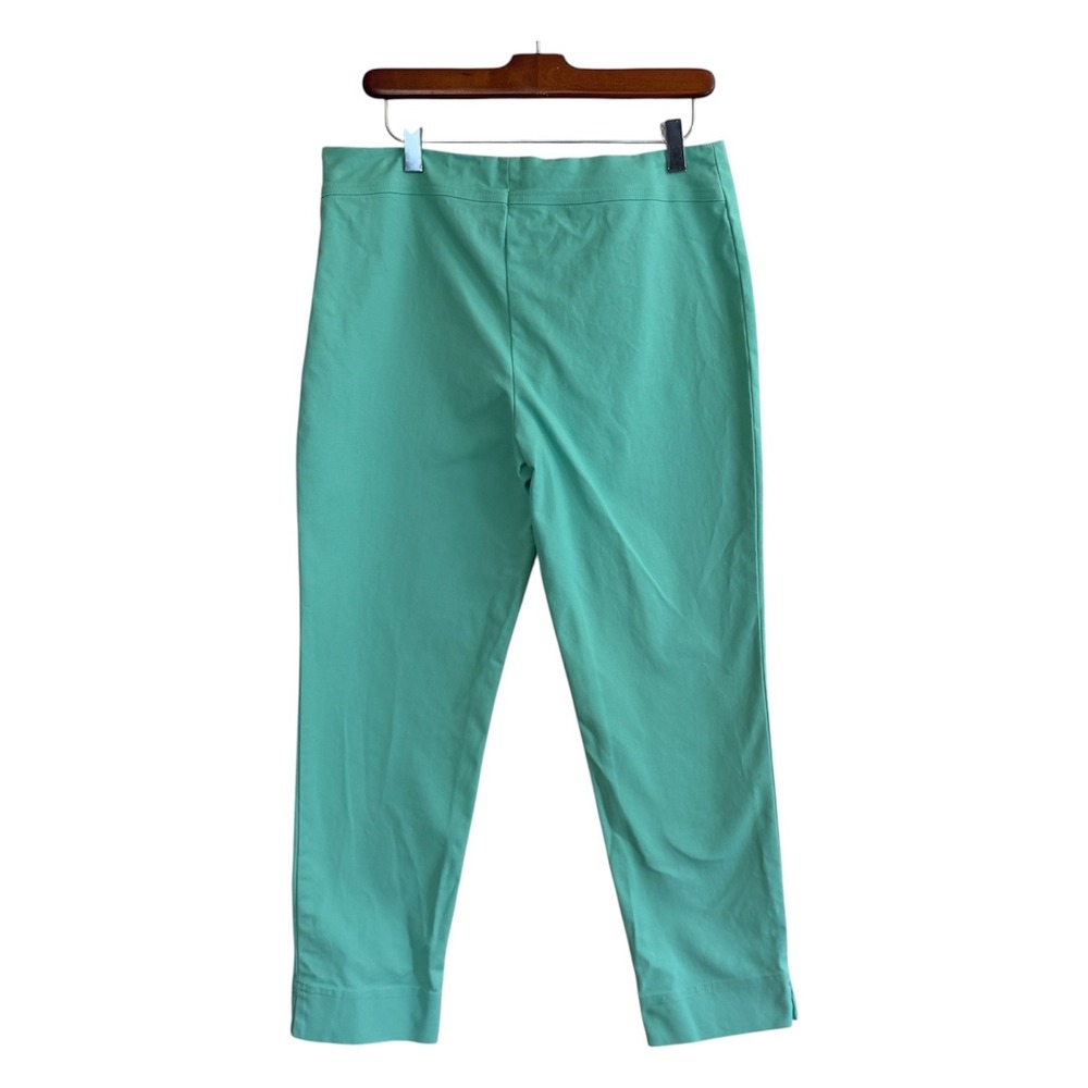 Ellen Tracy‎ Pants Women 8 Green Side Zip Cotton Stretch Ankle Trousers
